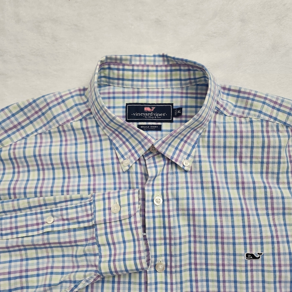 VINEYARD VINES‎ Men's XL Whale Shirt Plaid Button Down Casual Dress Shirt XL